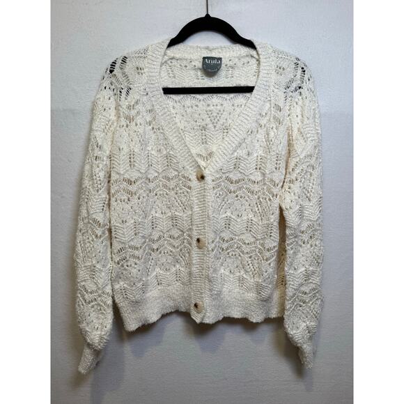 Arula Lightweight Crochet Knit Cardigan Sweater, Size A (14/16) - Picture 1 of 4